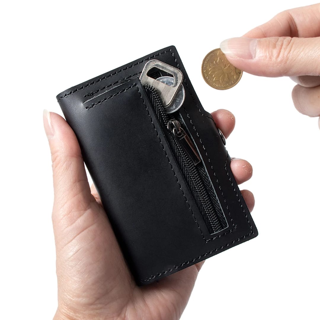 RFID Oil Wax Genuine Leather Minimalist Wallet