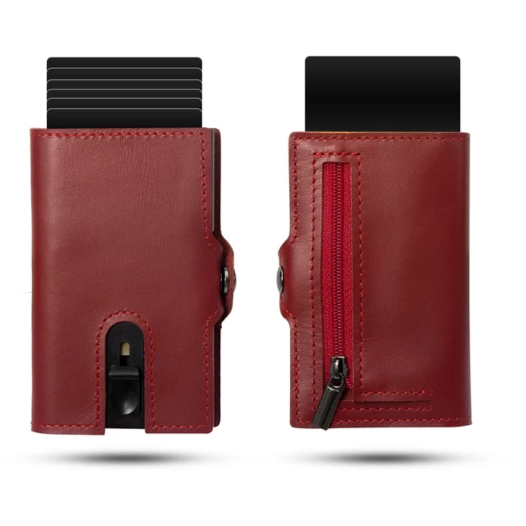 RFID Oil Wax Genuine Leather Minimalist Wallet
