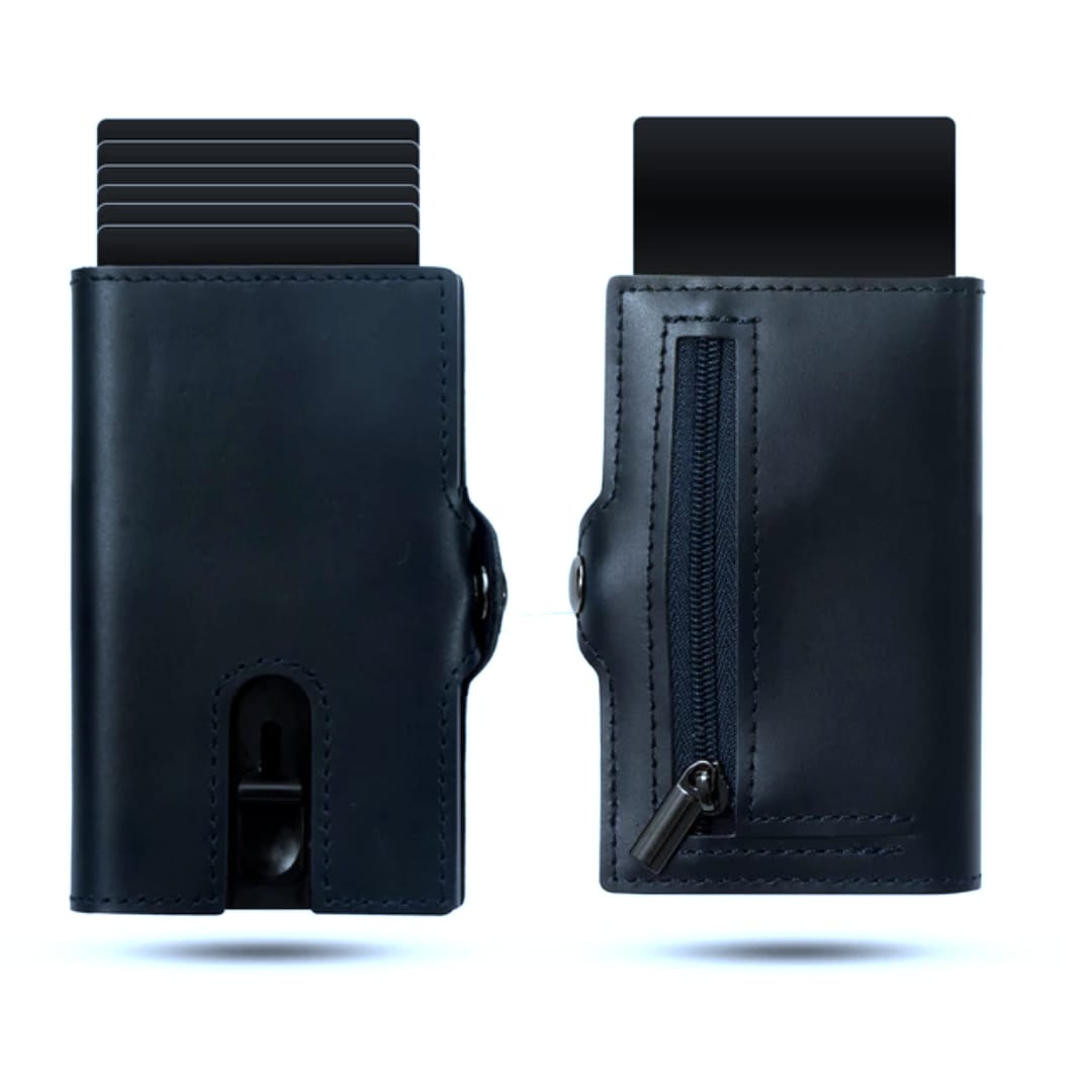 RFID Oil Wax Genuine Leather Minimalist Wallet