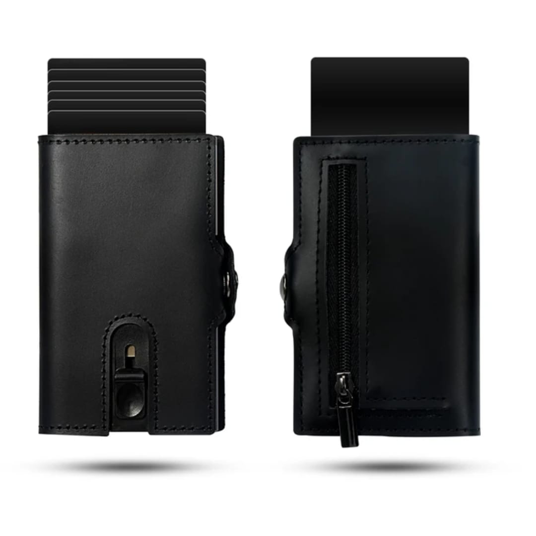 RFID Oil Wax Genuine Leather Minimalist Wallet