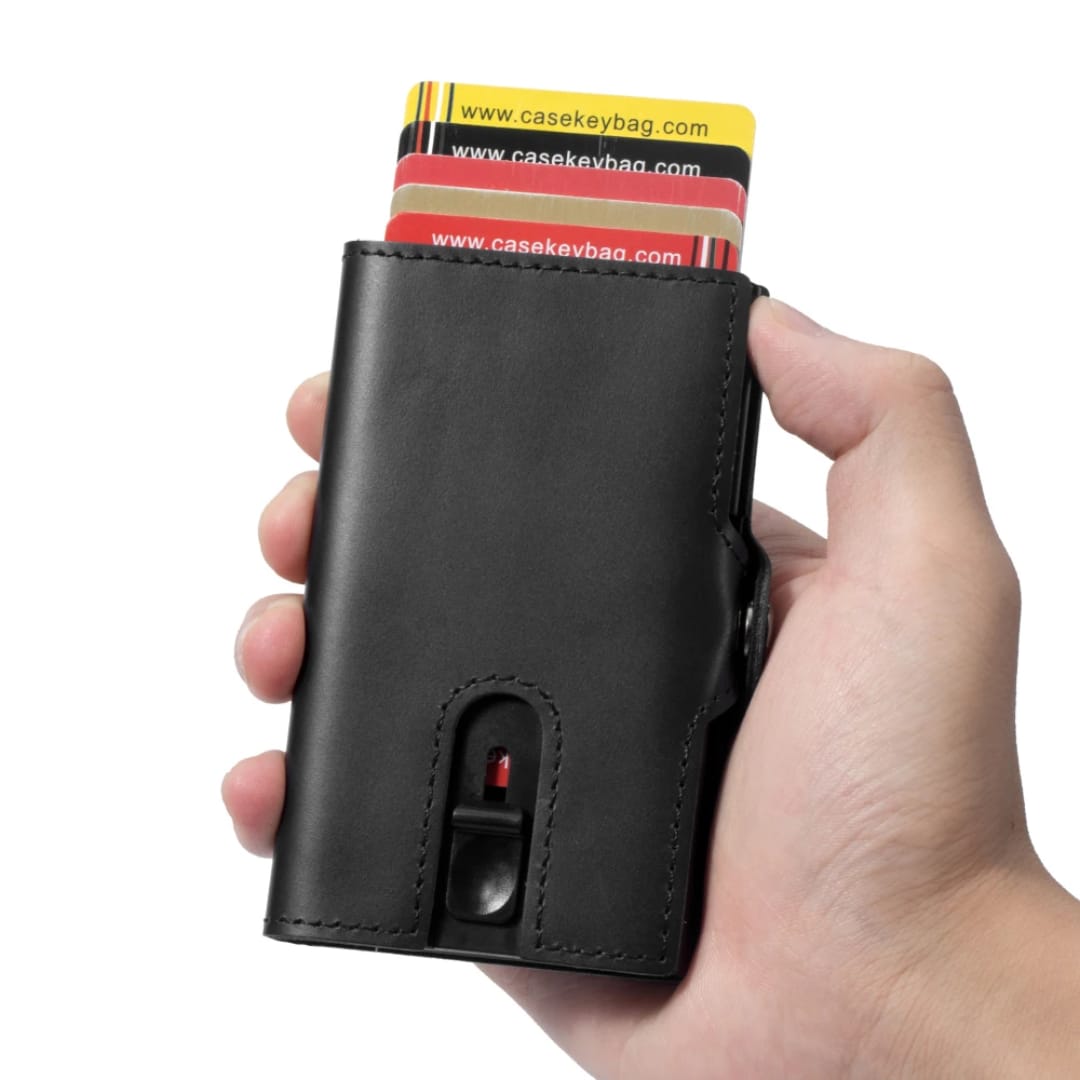 RFID Oil Wax Genuine Leather Minimalist Wallet
