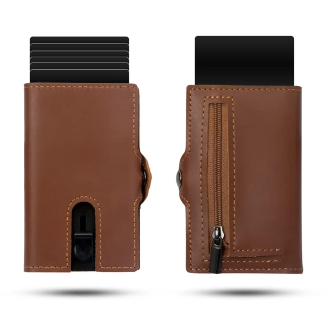 RFID Oil Wax Genuine Leather Minimalist Wallet
