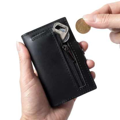 RFID Oil Wax Genuine Leather Minimalist Wallet