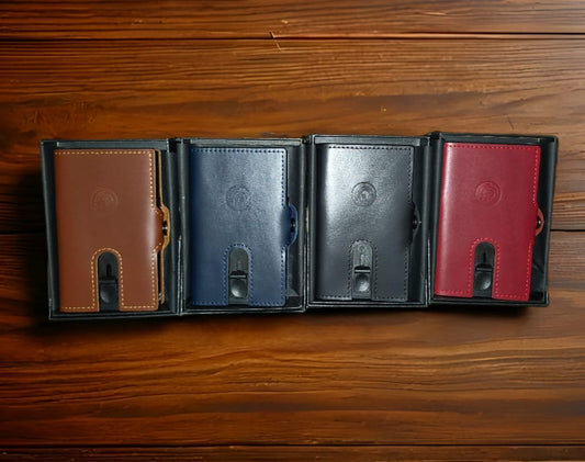 RFID Oil Wax Genuine Leather Minimalist Wallet