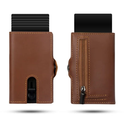 RFID Oil Wax Genuine Leather Minimalist Wallet