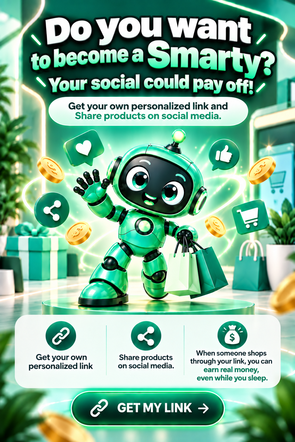 Smarty flyer with GET MY LINK artwork